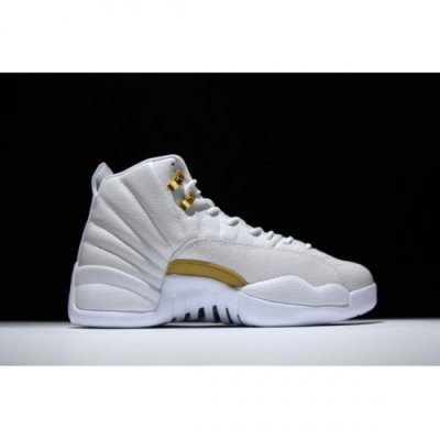 Nike Erkek Air Jordan 12 Ovo Beyaz / Metal Altın Basketbol Ayakkabısı Türkiye - 1XX329Z4